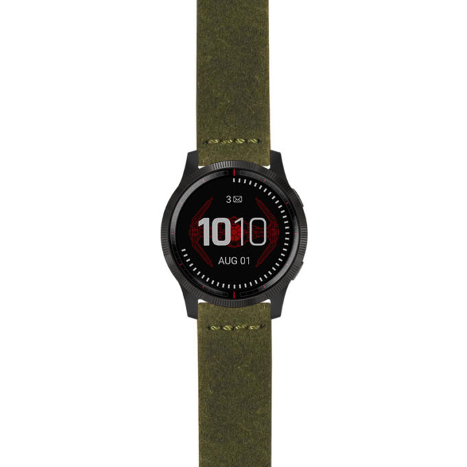 g.ls.dv.st29 Main Green StrapsCo Heavy Duty Suede Watch Strap 22mm