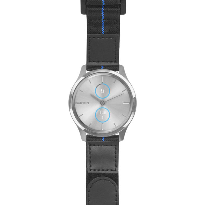 g.lux.nt13 Main Black & Blue StrapsCo Hook and Loop Explorer Watch Band Strap Nylon Velcro NATO 20mm