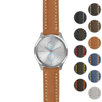 g.lux.st23 Gallery Tan & White StrapsCo Heavy Duty Mens Leather Watch Band Strap 20mm