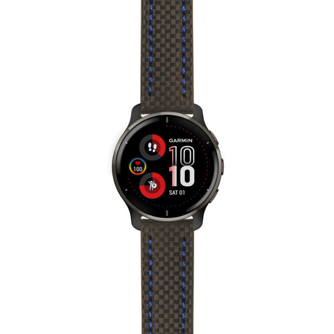 g.v2p.st25 Main Black & Blue StrapsCo Heavy Duty Carbon Fiber Watch Strap 20mm