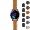 g.venu.st23 Gallery Tan & White StrapsCo Heavy Duty Mens Leather Watch Band Strap 20mm
