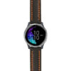 g.venu.st23 Main Black & Orange StrapsCo Heavy Duty Mens Leather Watch Band Strap 20mm