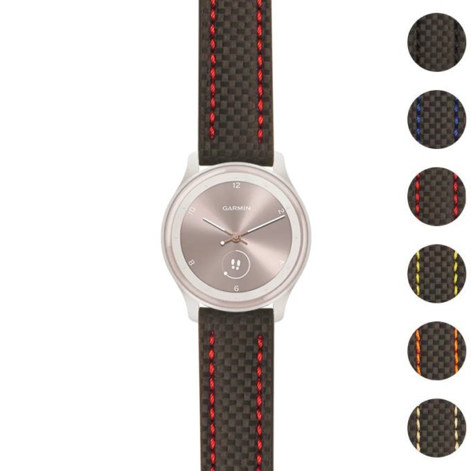 g.vspt.st25 Gallery Black & Red StrapsCo Heavy Duty Carbon Fiber Watch Strap 20mm