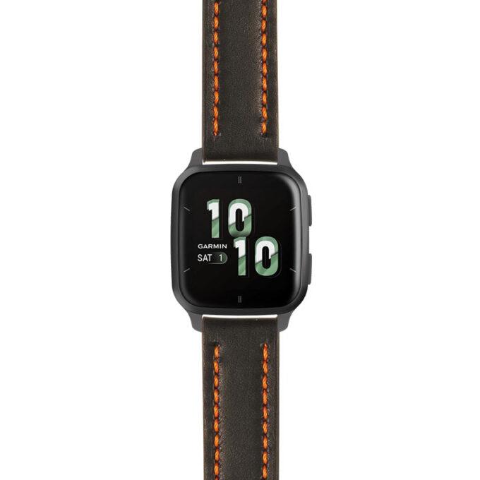 g.vsq2.st23 Main Black & Orange StrapsCo Heavy Duty Mens Leather Watch Band Strap 20mm