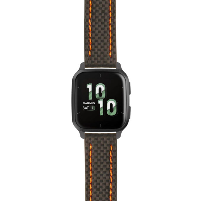 g.vsq2.st25 Main Black & Orange StrapsCo Heavy Duty Carbon Fiber Watch Strap 20mm