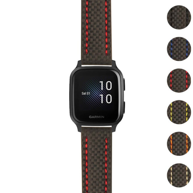 g.vsq.st25 Gallery Black & Red StrapsCo Heavy Duty Carbon Fiber Watch Strap 20mm