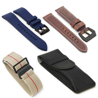 gb11.17.8.5 Khaki Rust & Blue The Premium Black Buckle Holiday Gift Bundle 20mm 22mm