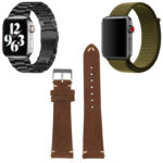 gb14.2.11 Brown & Green Men's Strap Gift Bundle for Apple Watch
