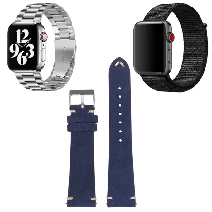 gb15.5.1 Blue & Black Men's Strap Gift Bundle for Apple Watch