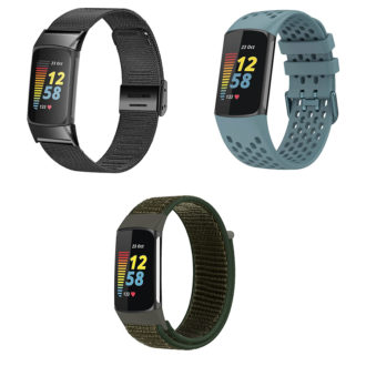 gb17.5.11a Blue & Green Men's Strap Bundle for Fitbit Charge 5 & Charge 6