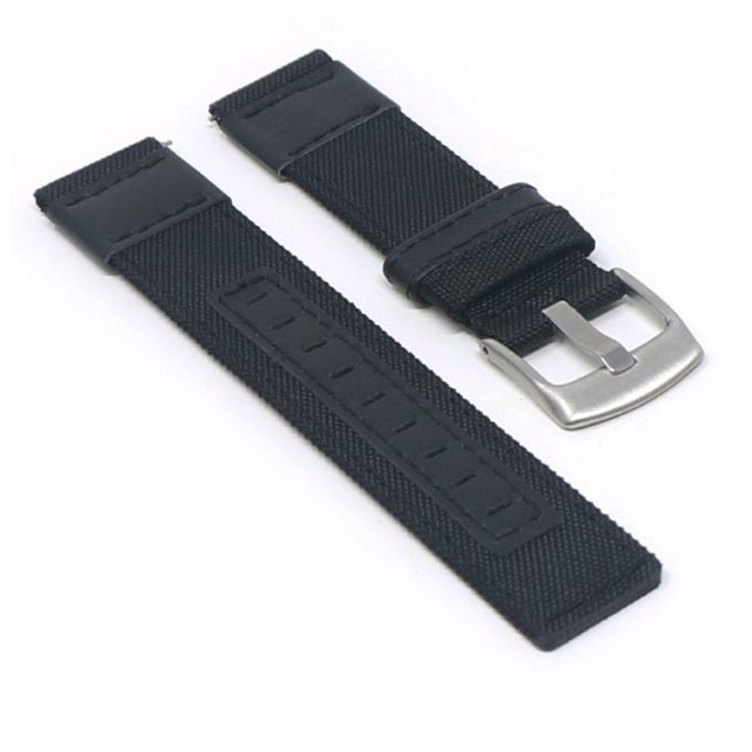 ks.ny2.1 Angle Black StrapsCo Rugged Canvas Watch Band Strap 19mm 20mm 21mm 22mm