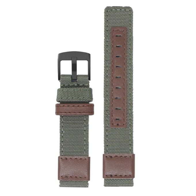 ks.ny2.11.2.mb Up Green & Brown StrapsCo Rugged Canvas Watch Band Strap 19mm 20mm 21mm 22mm