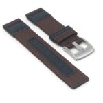 ks.ny2.2 Angle Brown StrapsCo Rugged Canvas Watch Band Strap 19mm 20mm 21mm 22mm