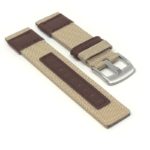 ks.ny2.3.2 Angle Beige & Brown StrapsCo Rugged Canvas Watch Band Strap 19mm 20mm 21mm 22mm