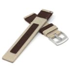 ks.ny2.3.2 Cross Beige & Brown StrapsCo Rugged Canvas Watch Band Strap 19mm 20mm 21mm 22mm