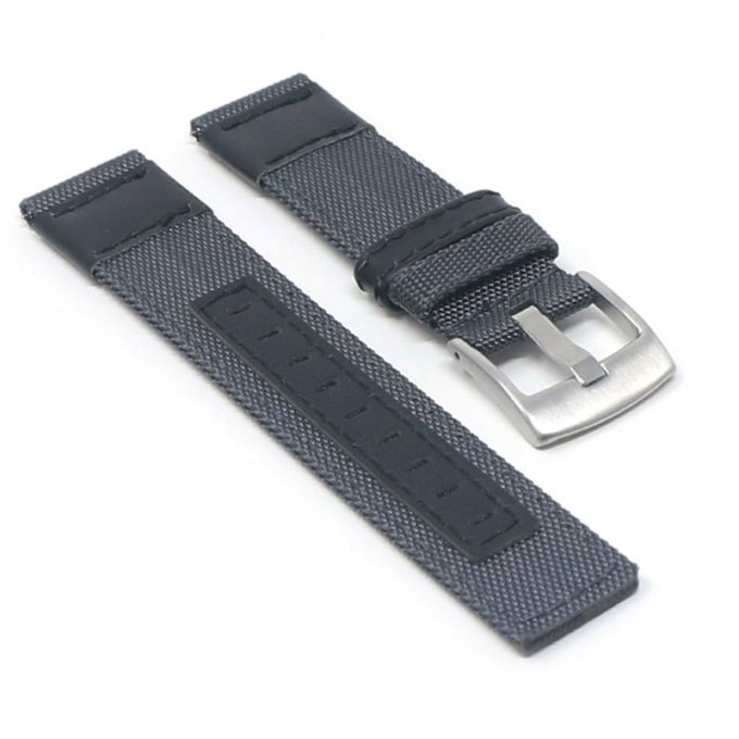 ks.ny2.7 Angle Grey StrapsCo Rugged Canvas Watch Band Strap 19mm 20mm 21mm 22mm