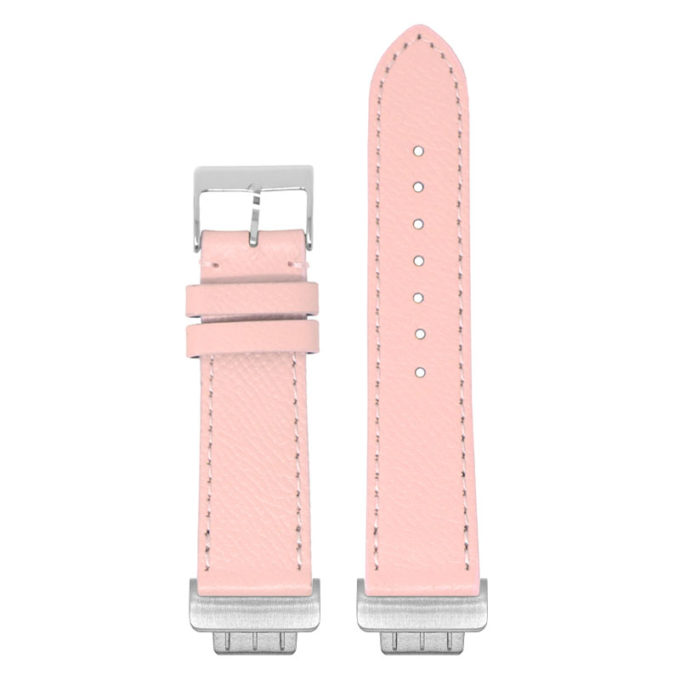 ks7 Upright Pink StrapsCo Textured Leather Strap For Fitbit Inspire 3