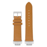 ks7 Upright Tan StrapsCo Textured Leather Strap For Fitbit Inspire 3