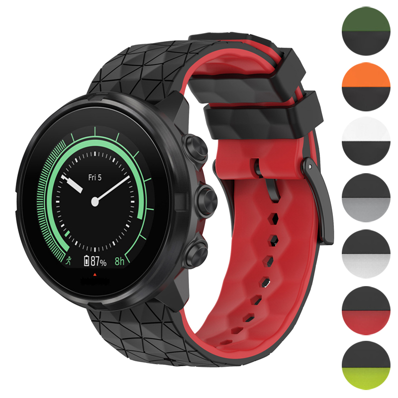 s.r33.1.6 Black & Red Gallery StrapsCo ColorBlock Endurance Watch Band Strap for Suunto 9 Peak