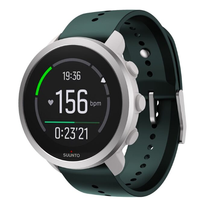su.r32.11 Main Green StrapsCo Active Band Watch Strap for Suunto 5 Peak 22mm