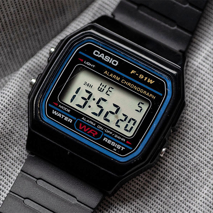 top square watches casio f 91