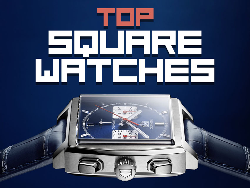 Square discount case watches