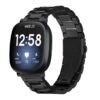fb.m162.mb Black StrapsCo Oyster Bracelet Watch Band Strap for Fitbit Versa 3 Fitbit Sense 2