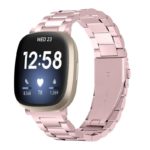 fb.m162.pg Pink Gold StrapsCo Oyster Bracelet Watch Band Strap for Fitbit Versa 3 Fitbit Sense 2