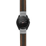 g.as60.st23 Main Black & Orange StrapsCo Heavy Duty Mens Leather Watch Band Strap 20mm