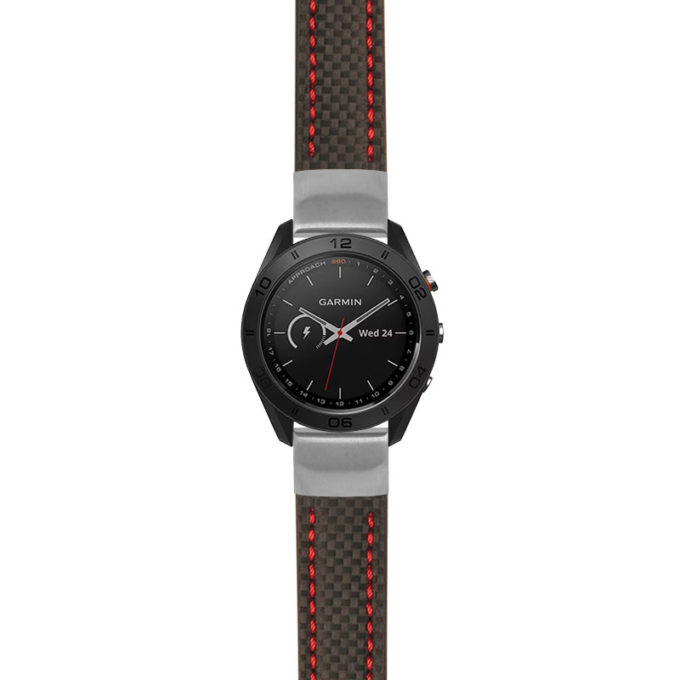 g.as60.st25 Main Black & Red StrapsCo Heavy Duty Carbon Fiber Watch Strap 20mm