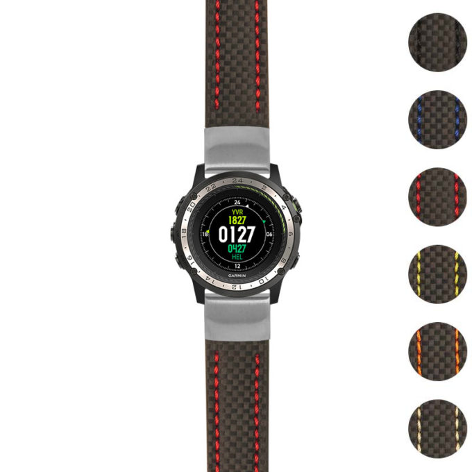 g.d2ch.st25 Gallery Black & Red StrapsCo Heavy Duty Carbon Fiber Watch Strap 20mm