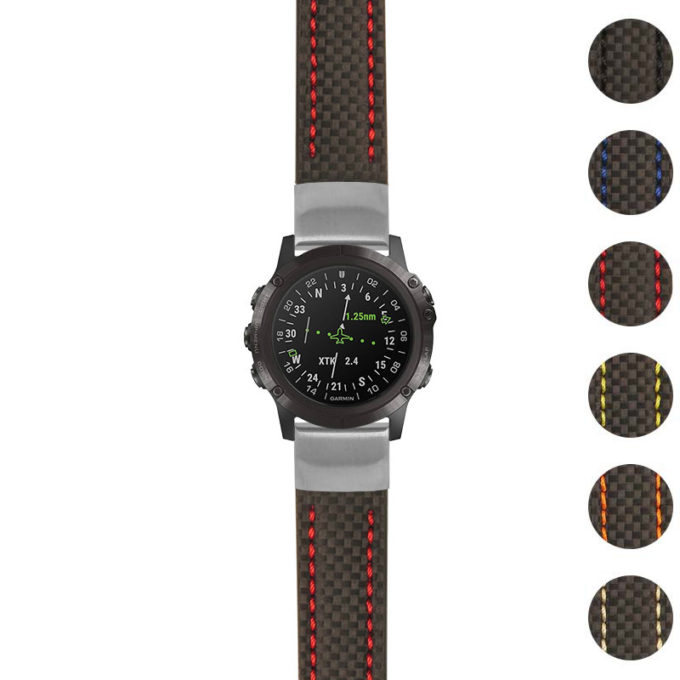 g.d2dpx.st25 Gallery Black & Red StrapsCo Heavy Duty Carbon Fiber Watch Strap 20mm