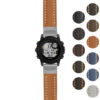 g.dg1.st23 Gallery Tan & White StrapsCo Heavy Duty Mens Leather Watch Band Strap 20mm