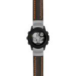 g.dg1.st23 Main Black & Orange StrapsCo Heavy Duty Mens Leather Watch Band Strap 20mm