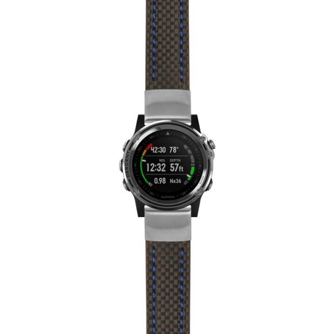 g.dmk1.st25 Main Black & Blue StrapsCo Heavy Duty Carbon Fiber Watch Strap 20mm