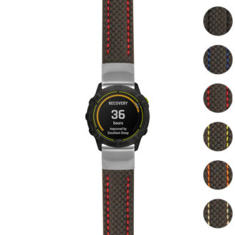 g.ed.st25 Gallery Black & Red StrapsCo Heavy Duty Carbon Fiber Watch Strap 20mm