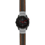 g.ep2.st23 Main Black & Orange StrapsCo Heavy Duty Mens Leather Watch Band Strap 20mm