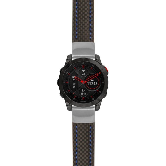 g.ep2.st25 Main Black & Blue StrapsCo Heavy Duty Carbon Fiber Watch Strap 20mm