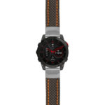 g.ep2.st25 Main Black & Orange StrapsCo Heavy Duty Carbon Fiber Watch Strap 20mm