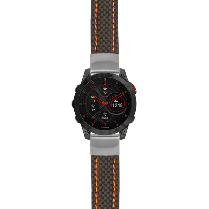 g.ep2.st25 Main Black & Orange StrapsCo Heavy Duty Carbon Fiber Watch Strap 20mm