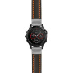 g.f5.st23 Main Black & Orange StrapsCo Heavy Duty Mens Leather Watch Band Strap 20mm