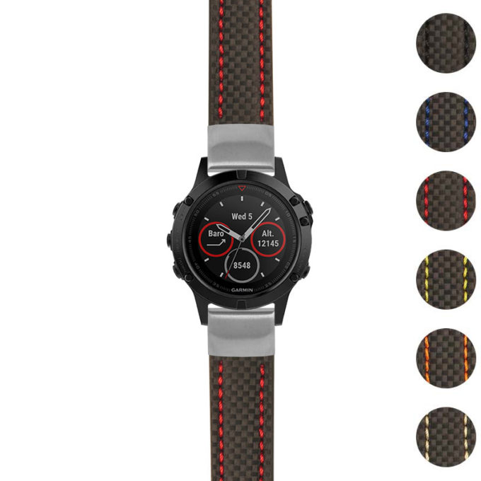 g.f5.st25 Gallery Black & Red StrapsCo Heavy Duty Carbon Fiber Watch Strap 20mm