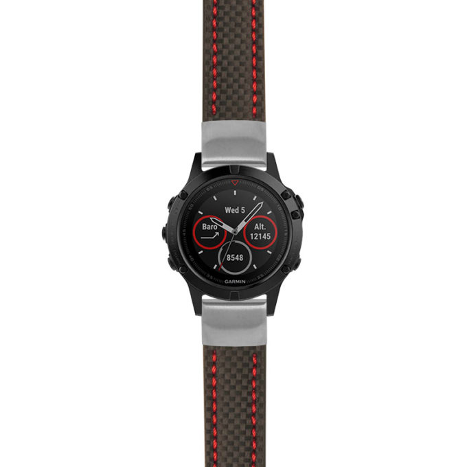 g.f5.st25 Main Black & Red StrapsCo Heavy Duty Carbon Fiber Watch Strap 20mm