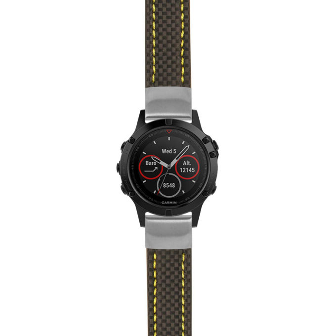 g.f5.st25 Main Black & Yellow StrapsCo Heavy Duty Carbon Fiber Watch Strap 20mm