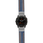 g.f6.st23 Main Blue & Orange StrapsCo Heavy Duty Mens Leather Watch Band Strap 20mm