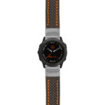 g.f6.st25 Main Black & Orange StrapsCo Heavy Duty Carbon Fiber Watch Strap 20mm