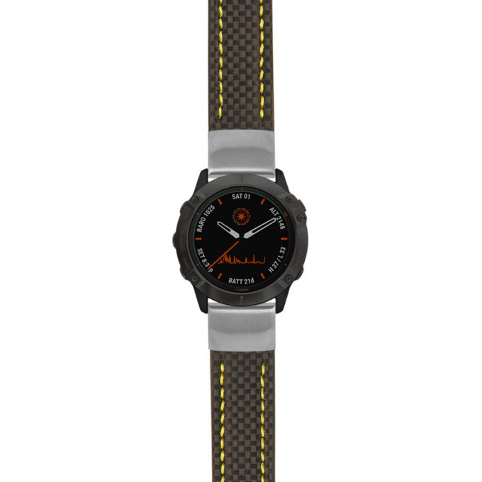 g.f6.st25 Main Black & Yellow StrapsCo Heavy Duty Carbon Fiber Watch Strap 20mm