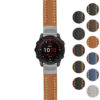 g.f7.st23 Gallery Tan & White StrapsCo Heavy Duty Mens Leather Watch Band Strap 20mm