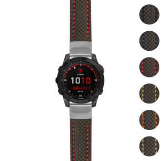 g.f7.st25 Gallery Black & Red StrapsCo Heavy Duty Carbon Fiber Watch Strap 20mm
