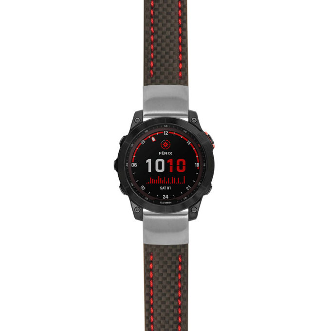 g.f7.st25 Main Black & Red StrapsCo Heavy Duty Carbon Fiber Watch Strap 20mm